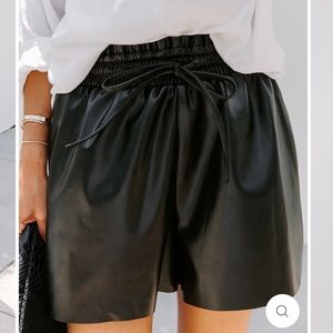 Faux leather shorts